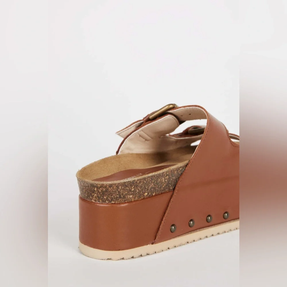 FREE PEOPLE INTENTIONALLY COOPER-2 LEATHER PLATFORM SANDAL - Picture 3 of 10